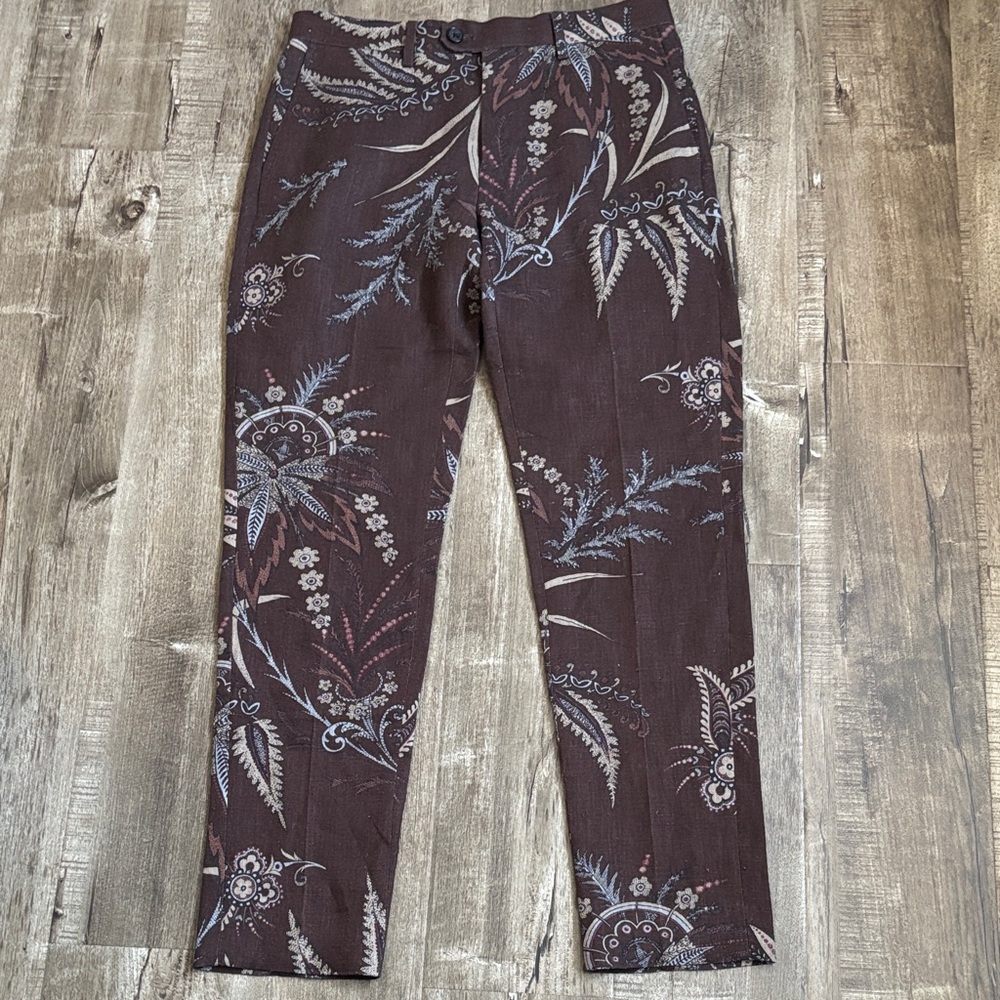 Men’s No Brand Brown Paisley Chino Pants